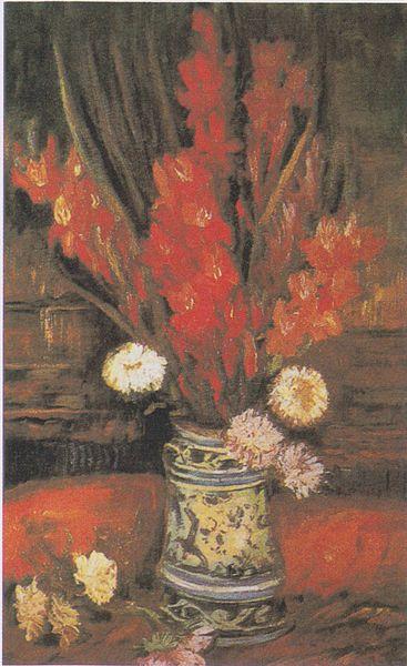 Vincent Van Gogh Vase with Red Gladioli oil painting image